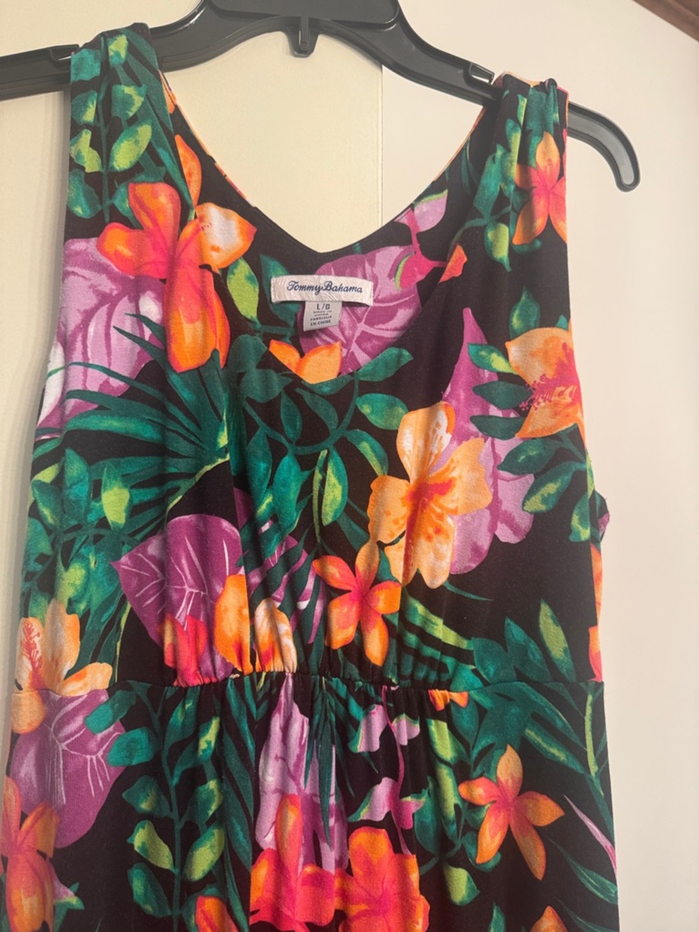 Tommy Bahama Black Tropical Floral Maxi Dress